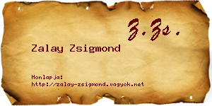 Zalay Zsigmond névjegykártya